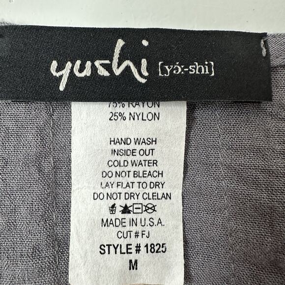 Yushi Top Womens Medium Shirt Tunic Lagenlook Crinkle T Y2K Asymmetrical - Picture 5 of 8